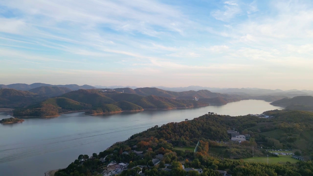 航拍中国江苏省常州市溧阳市天目湖生态旅游度假区风光视频素材