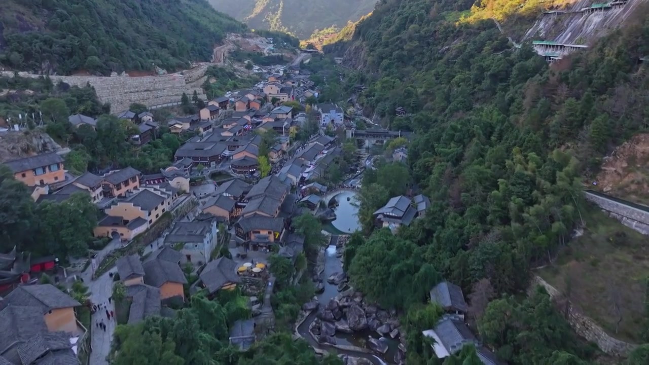 航拍江西上饶市望仙谷旅游度假区仙侠世界自然风光视频素材