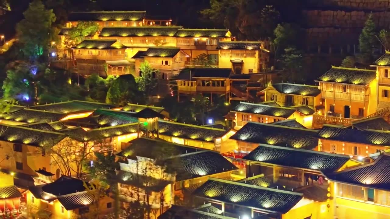 航拍江西上饶市望仙谷旅游度假区仙侠世界自然风光视频素材