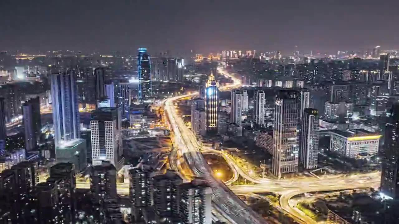 武汉市洪山区马房山夜景延时摄影视频素材