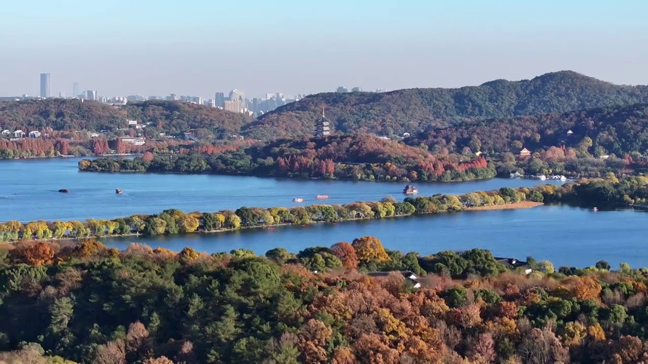 杭州西湖城市风光视频素材