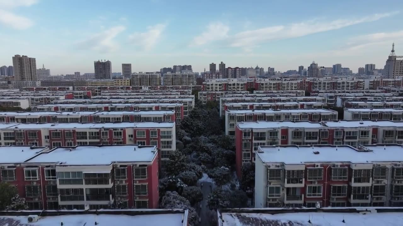 大雪后住宅小区视频素材