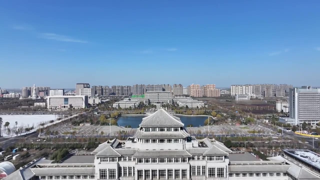 周口市博物馆雪景视频素材