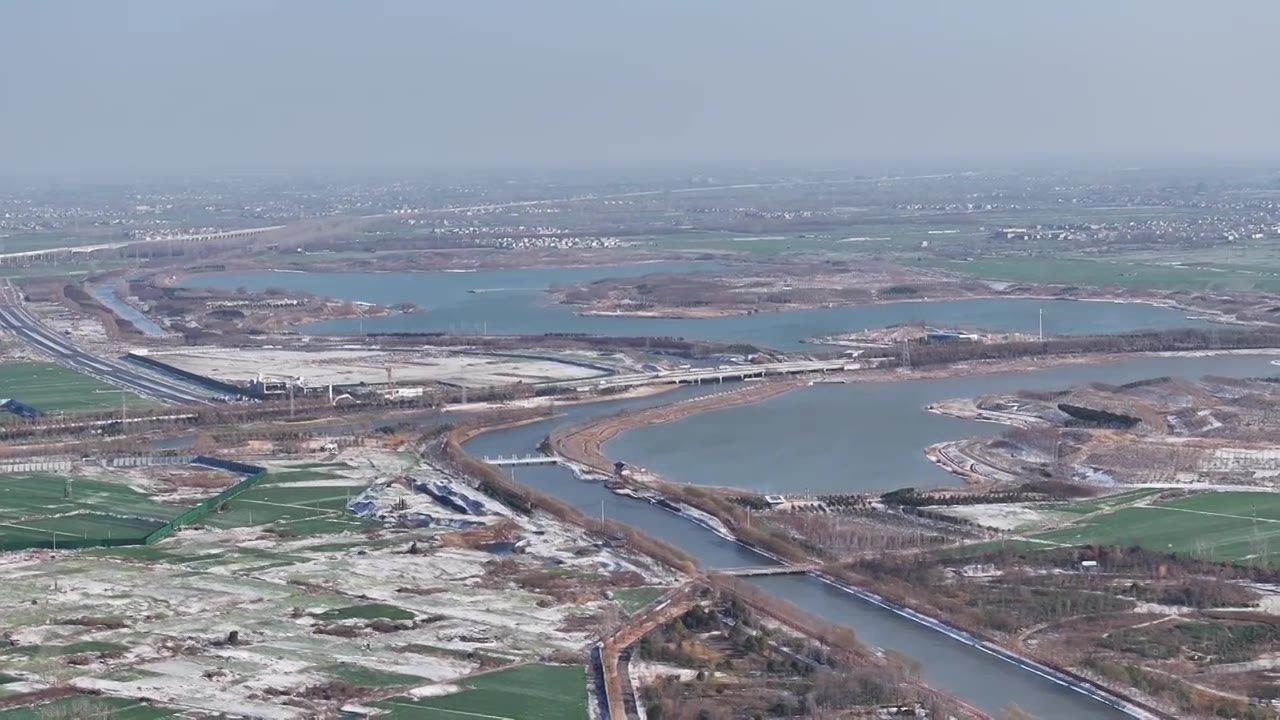 周口永宁湖雪景视频素材