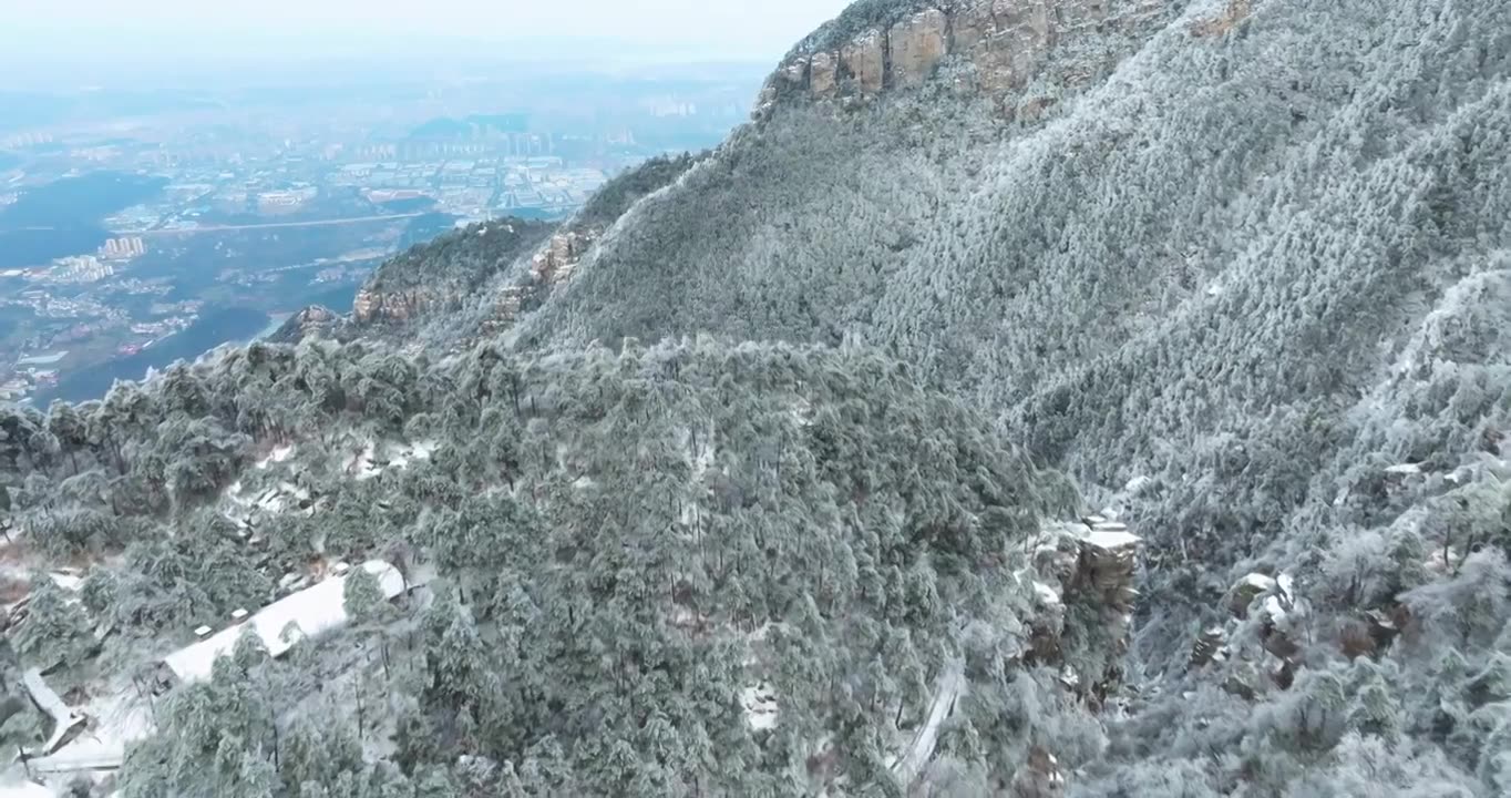 江西九江庐山风景区冬季雪景风光视频素材