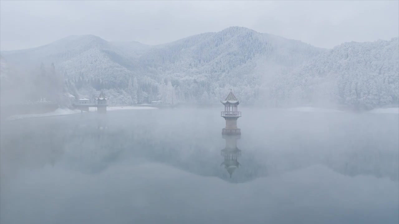 江西九江庐山风景区冬季雪景风光视频素材