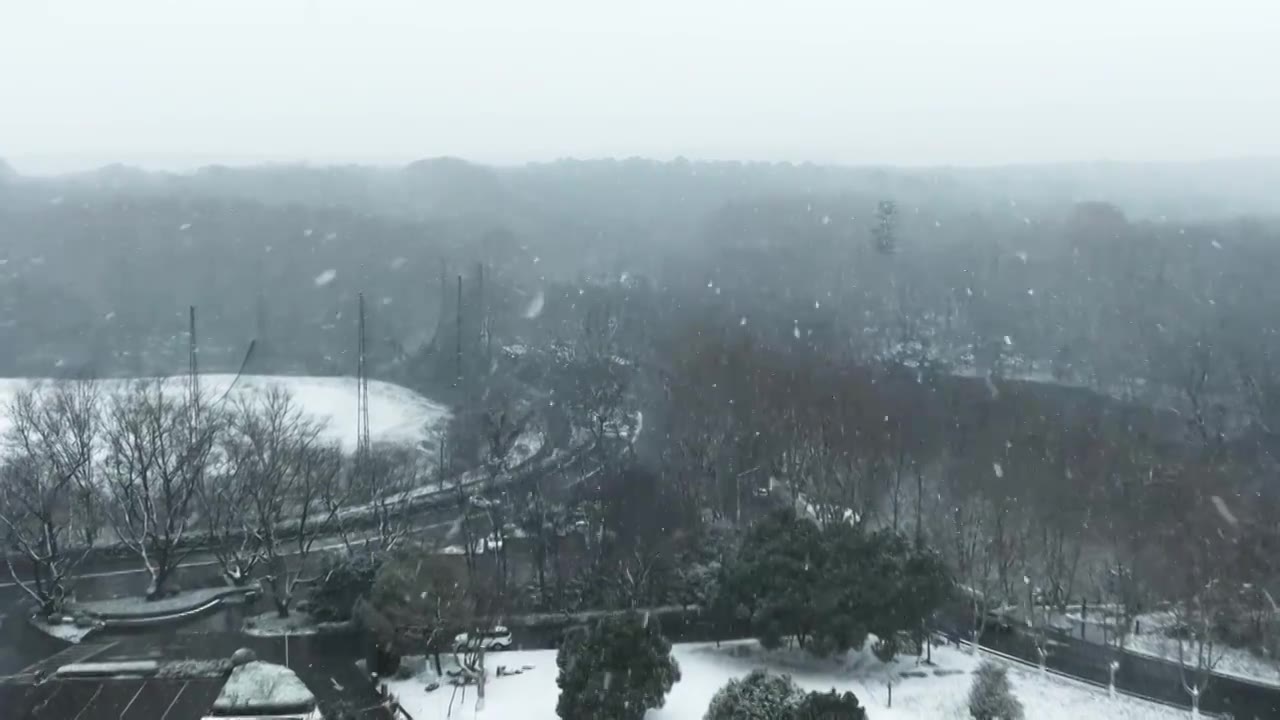 南京钟山体育公园雪景视频素材