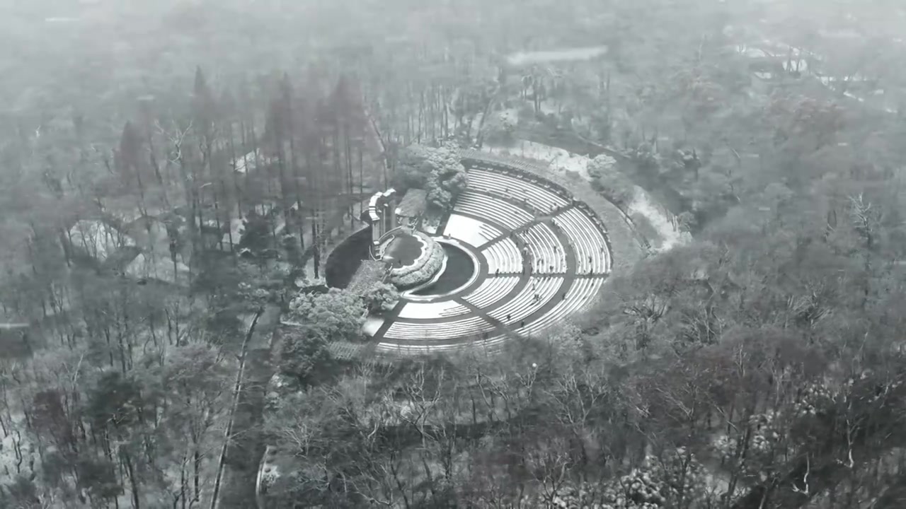 南京中山陵音乐台雪景视频素材