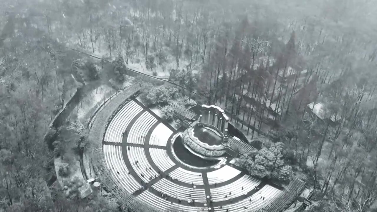 南京中山陵音乐台雪景视频素材