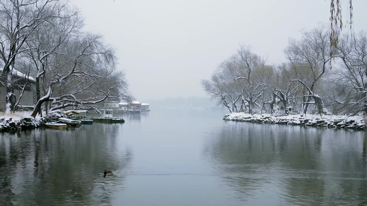 北京颐和园冬季雪景视频素材