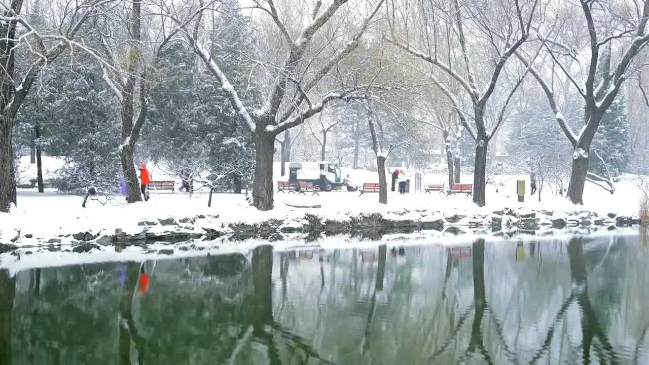 北京颐和园冬季雪景视频素材