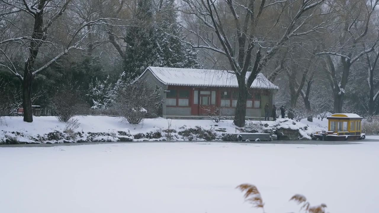 北京颐和园冬季雪景视频素材