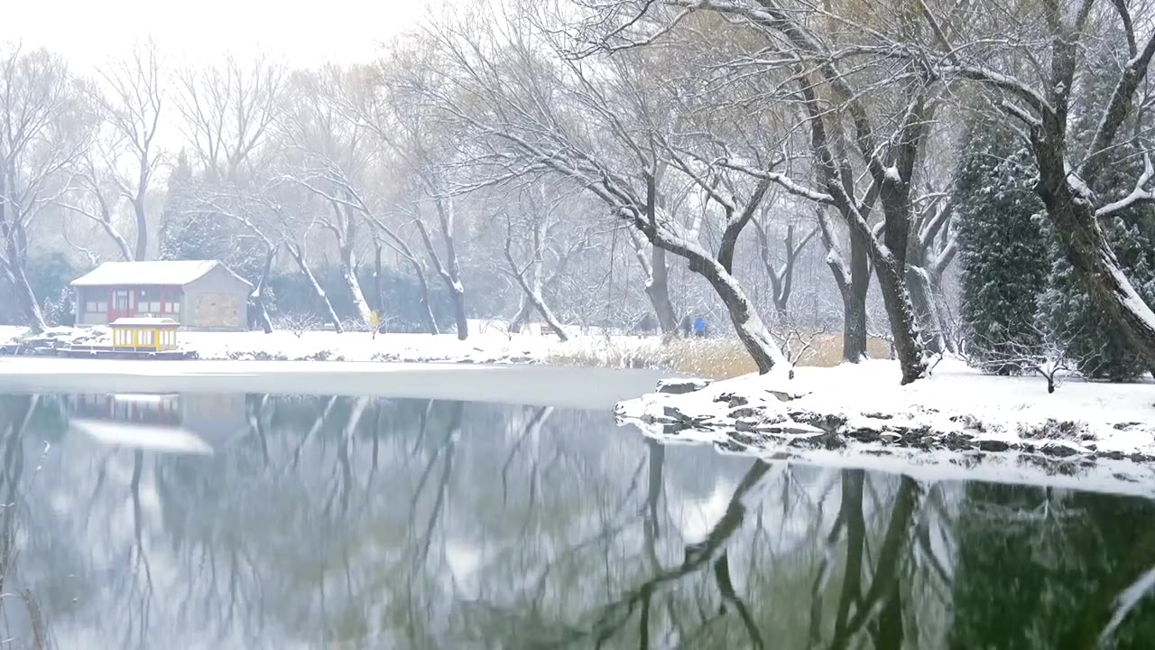 北京颐和园冬季雪景视频素材