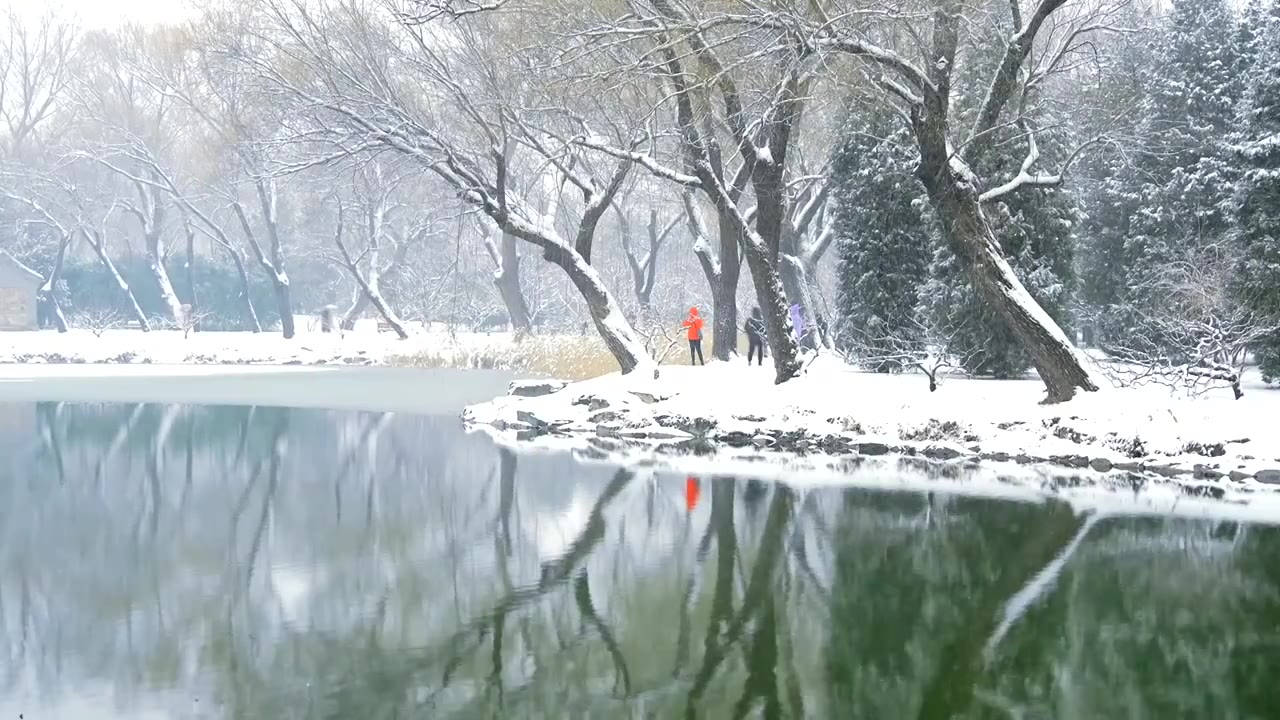 北京颐和园冬季雪景视频素材