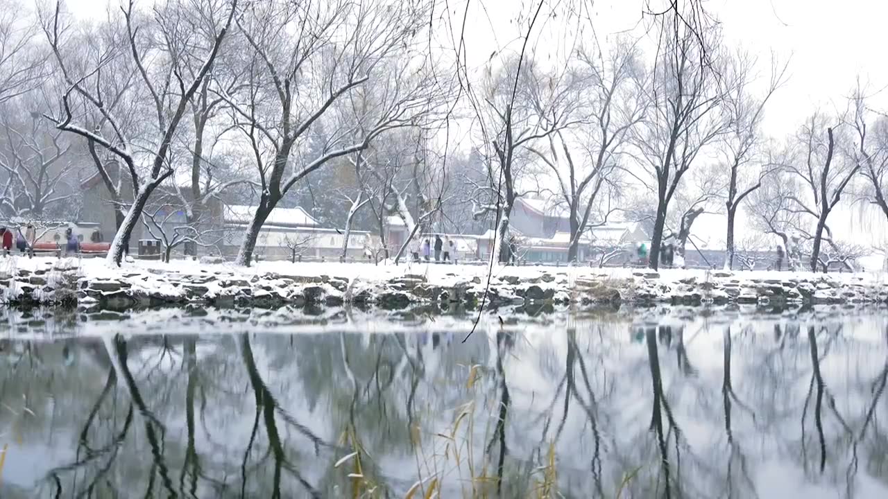 北京颐和园冬季雪景视频素材