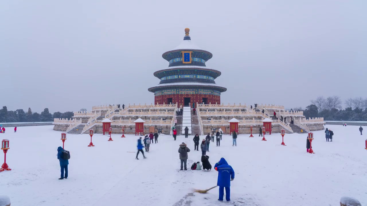 北京城市风景 雪景视频素材