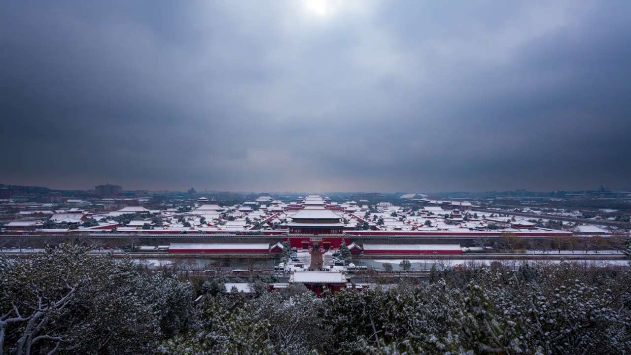 北京城市风景 雪景视频素材