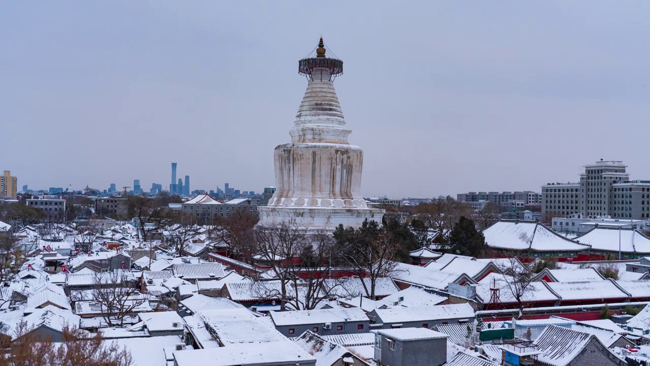 北京城市风景 雪景视频素材