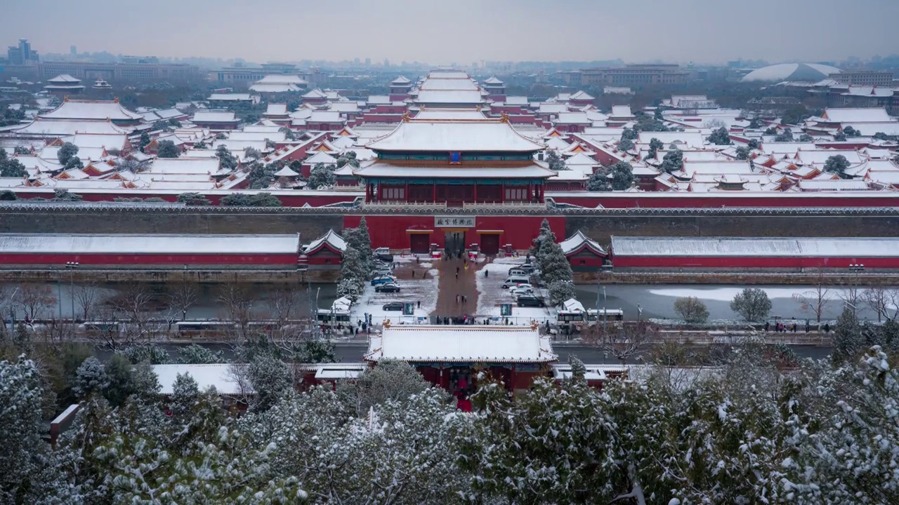 北京城市风景 雪景视频素材