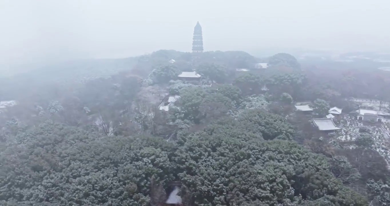 苏州虎丘风景名胜区冬季雪景视频素材