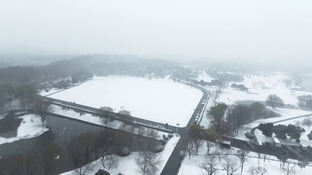 南京钟山体育公园雪景视频素材