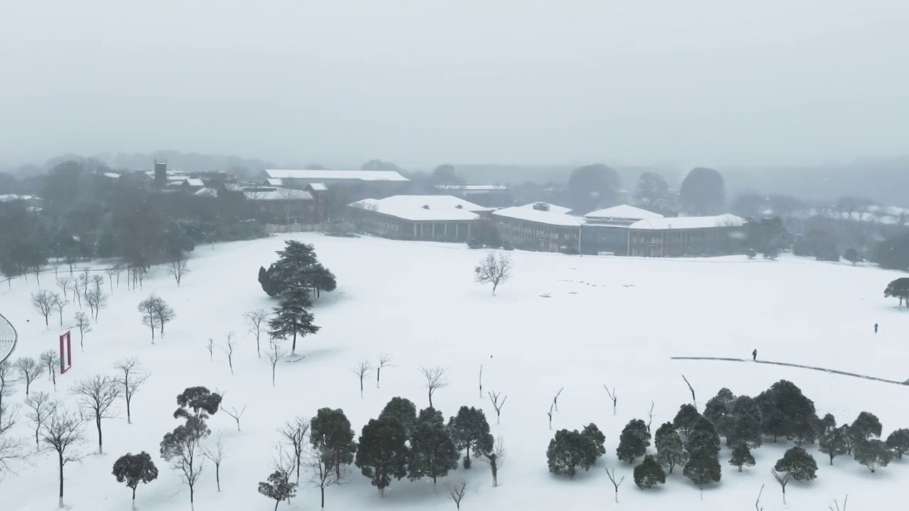 南京钟山体育公园雪景视频素材