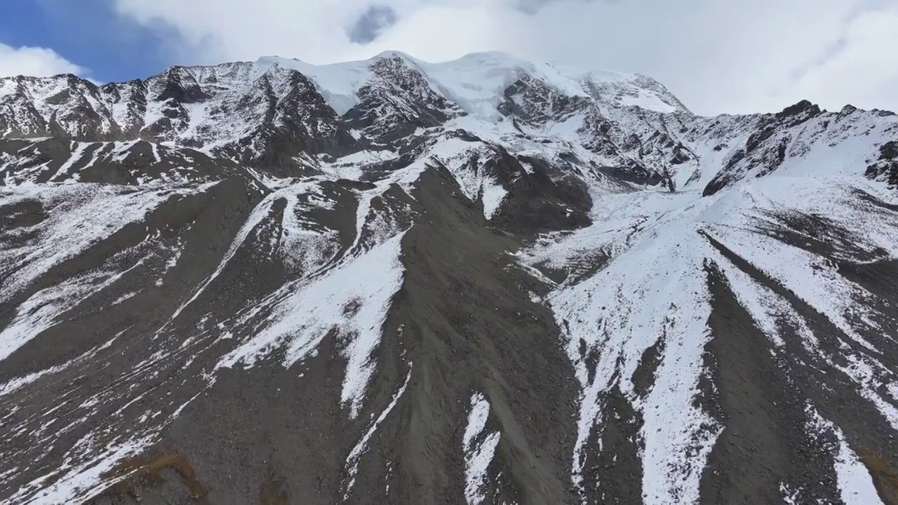 四川甘孜莫溪沟航拍勒多曼因雪山风光视频素材