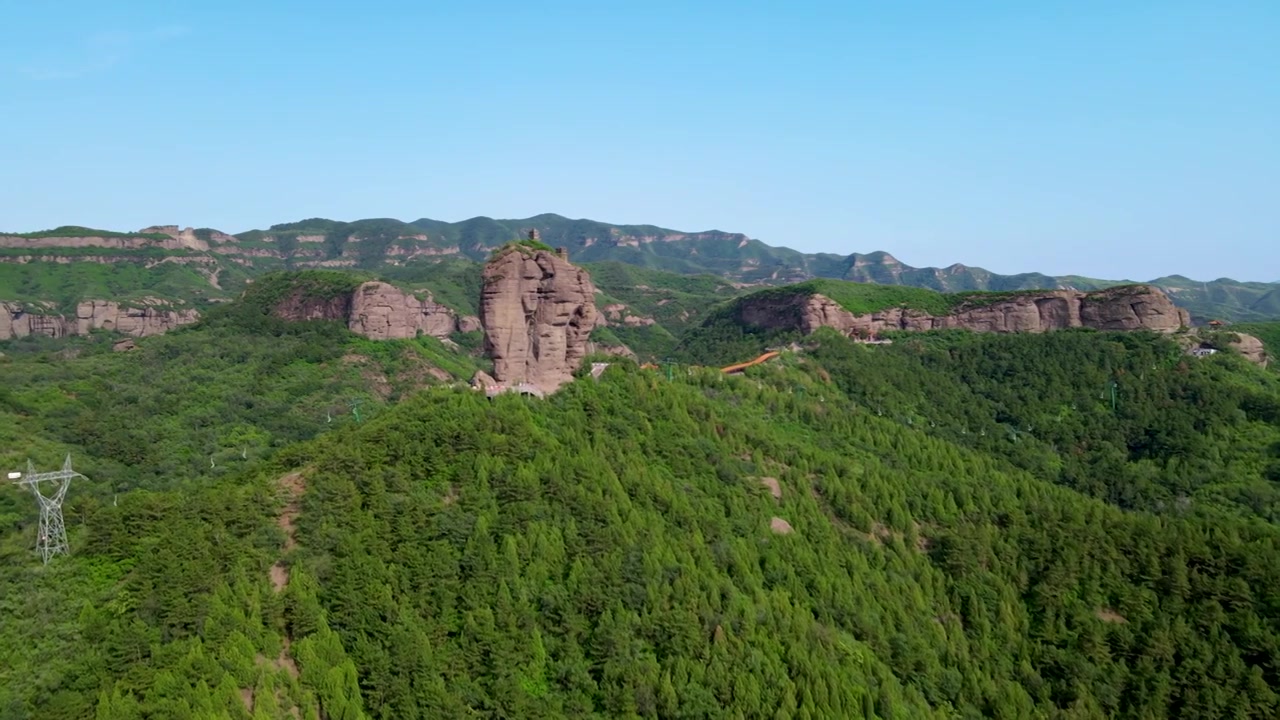 中国河北承德市 双塔山 夏天晴天风景航拍4k视频视频素材