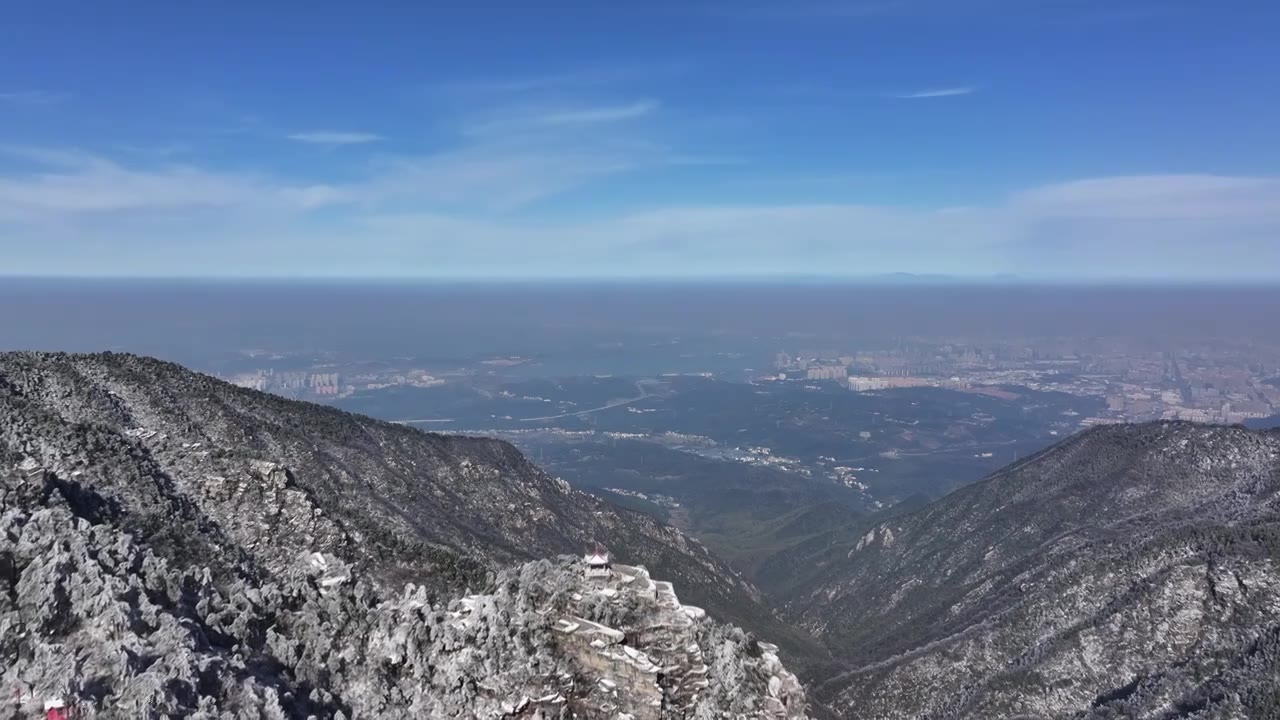 庐山雪景航拍视频素材