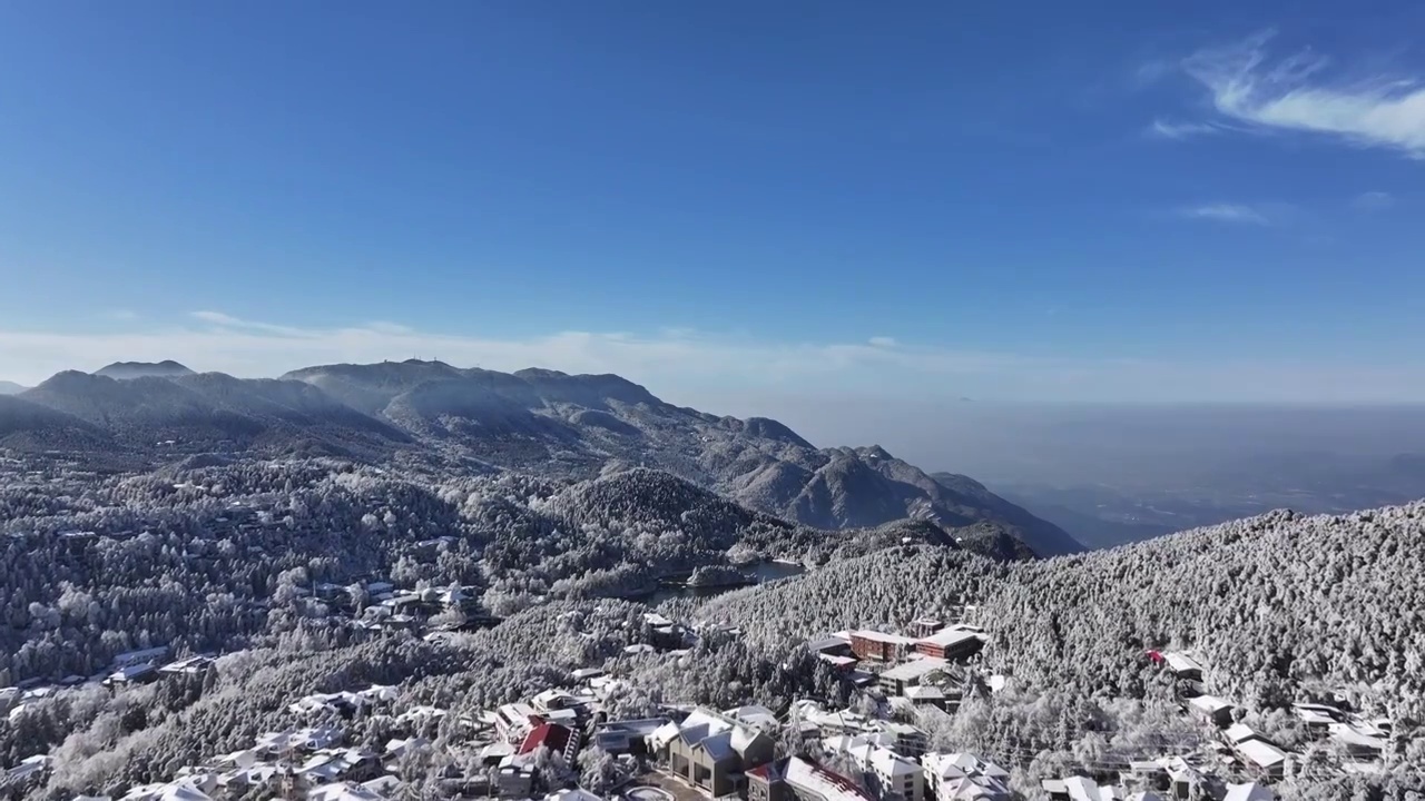 庐山雪景航拍视频素材