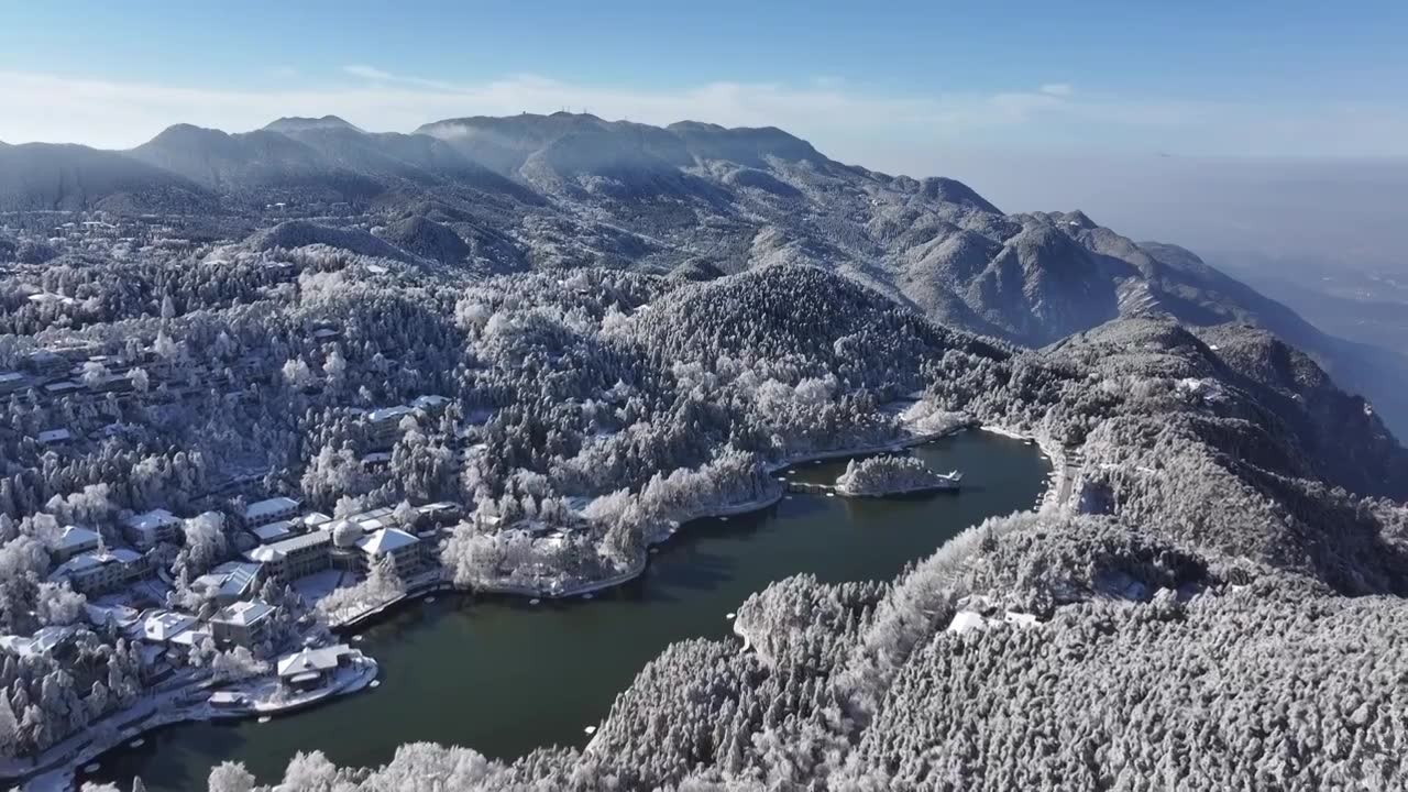 庐山雪景航拍视频素材