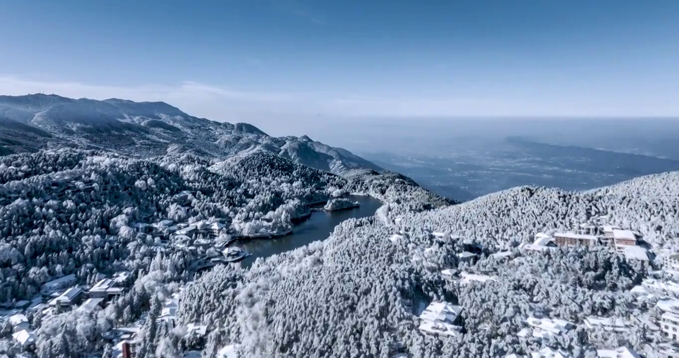 庐山雪后初霁航拍延时视频素材