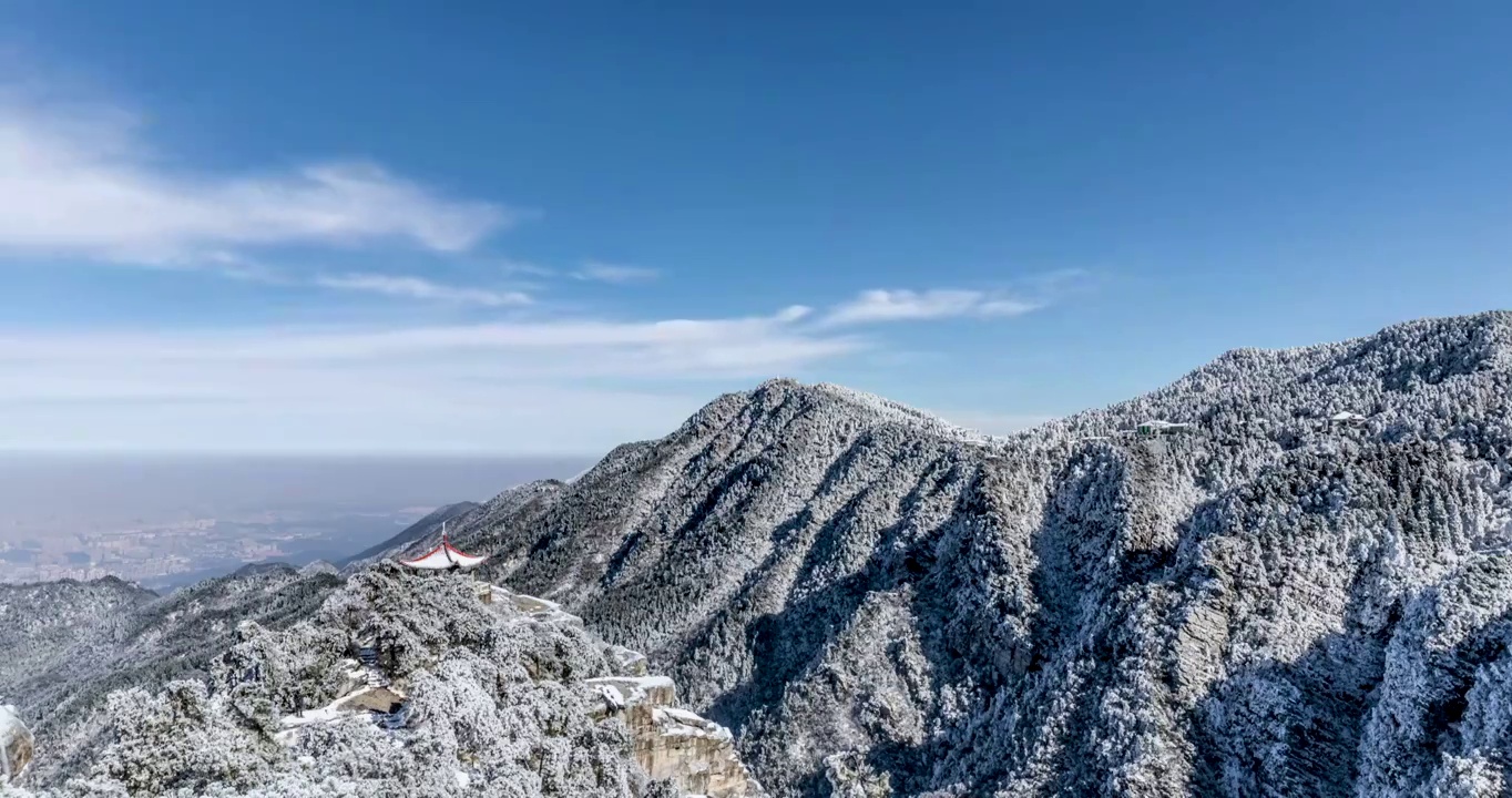 庐山观云亭雪后初霁延时视频素材