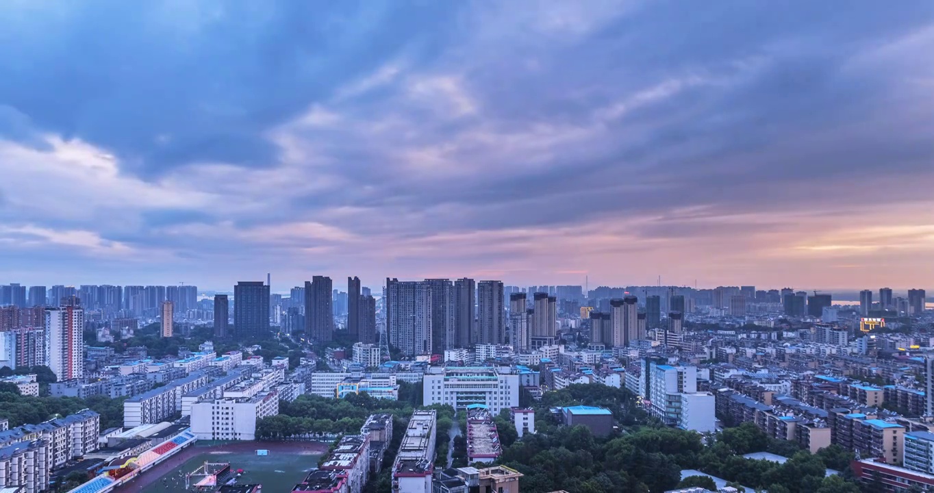 九江夏季黄昏城景延时视频素材