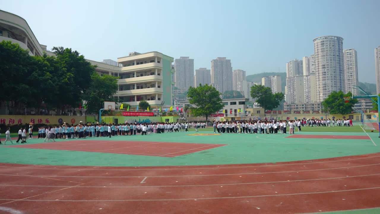 4K学校小学校园环境视频素材