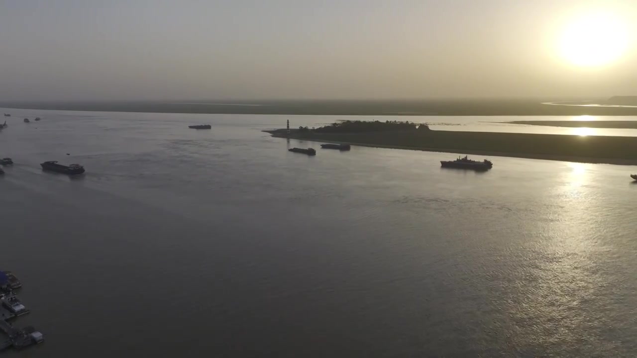 岳阳洞庭湖夕阳视频素材