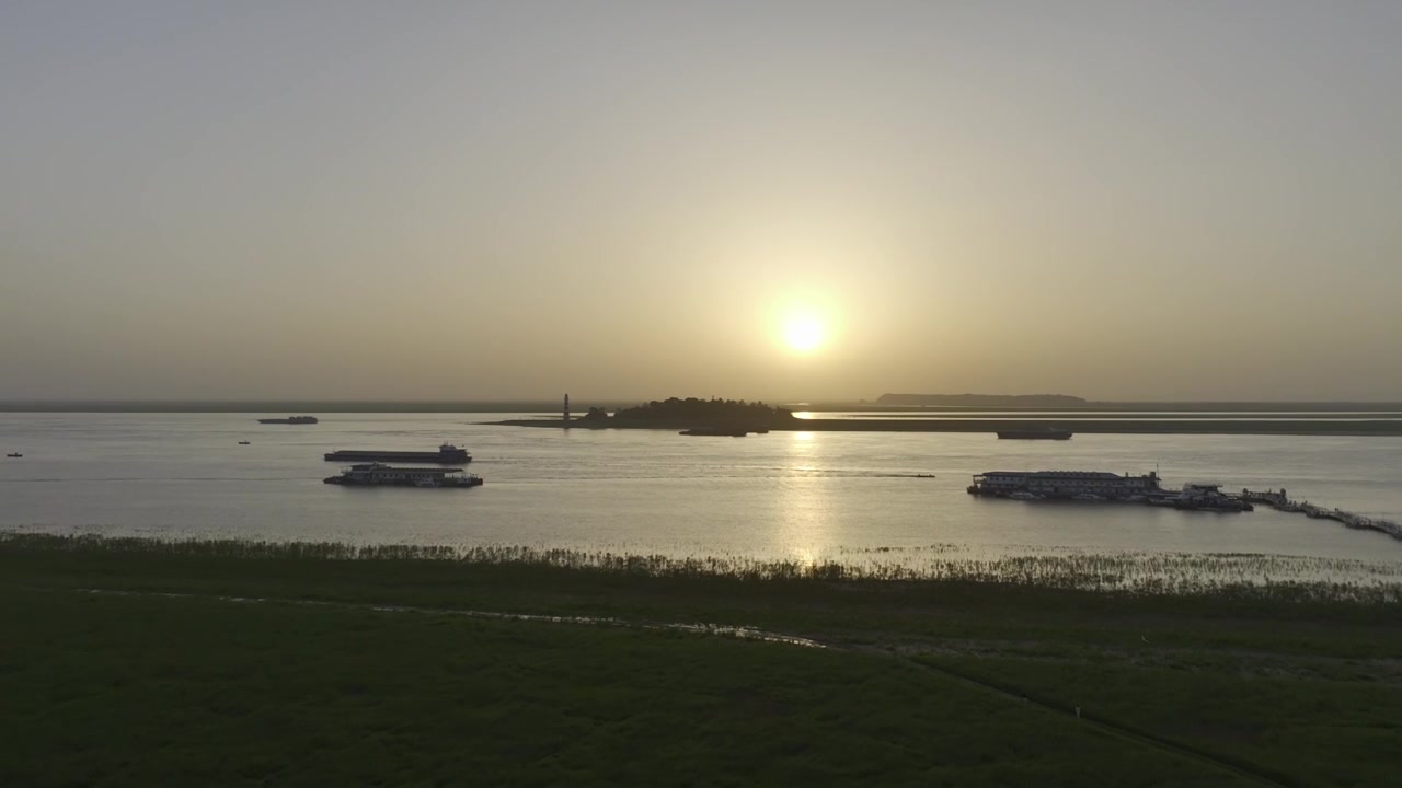 岳阳洞庭湖夕阳视频下载