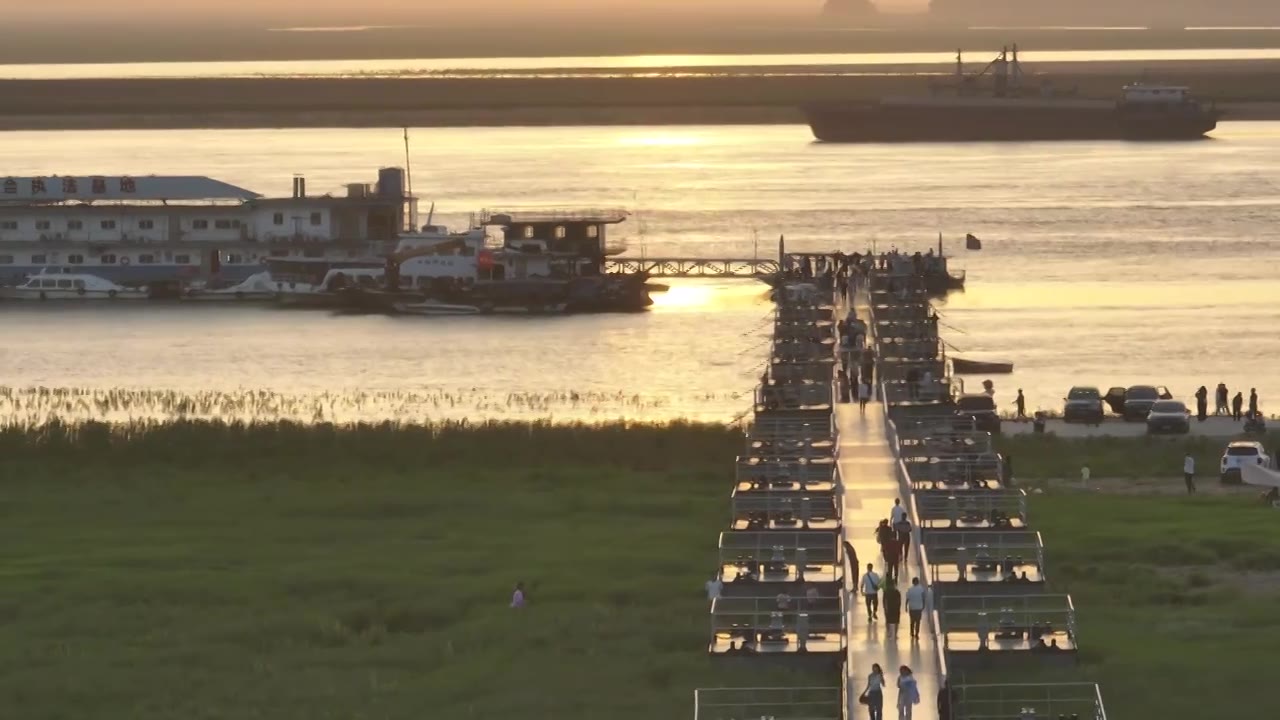 岳阳洞庭湖夕阳视频下载