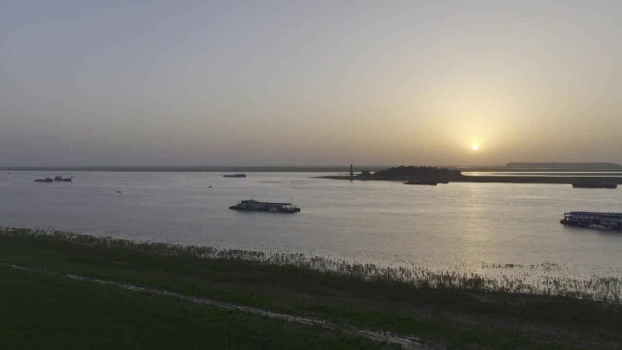 岳阳洞庭湖夕阳视频下载