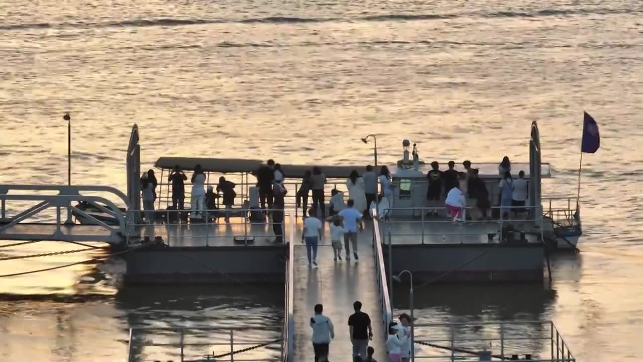 岳阳洞庭湖夕阳视频下载