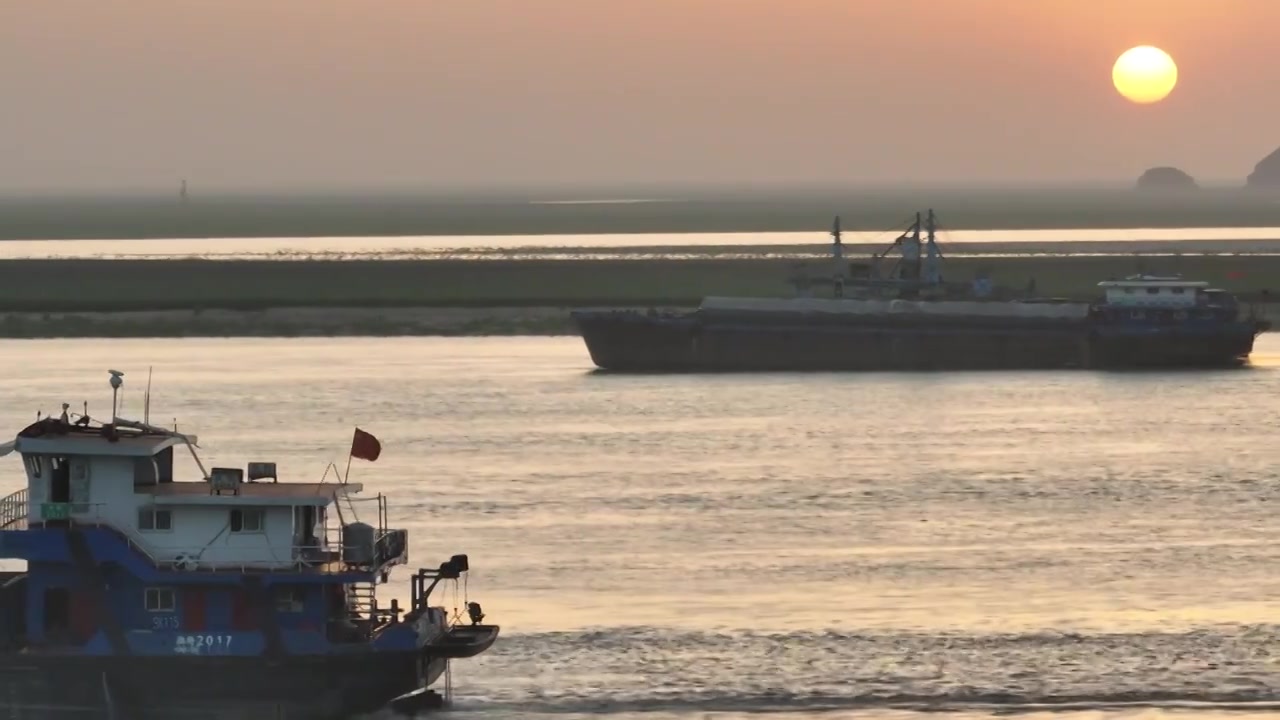 岳阳洞庭湖夕阳视频下载