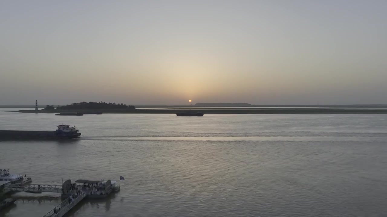 岳阳洞庭湖夕阳视频下载