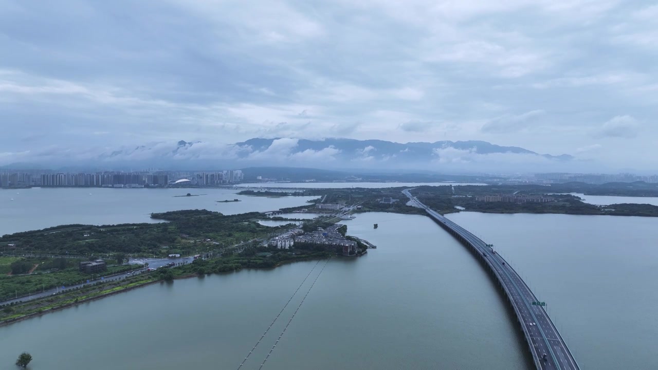 烟雨山水九江航拍视频素材