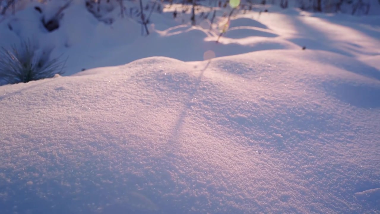 唯美雪地空镜视频素材