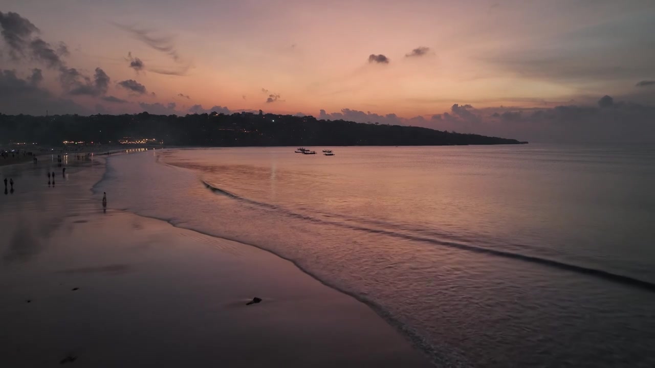 原创 印尼巴厘岛金巴兰海滩自然风光航拍视频素材