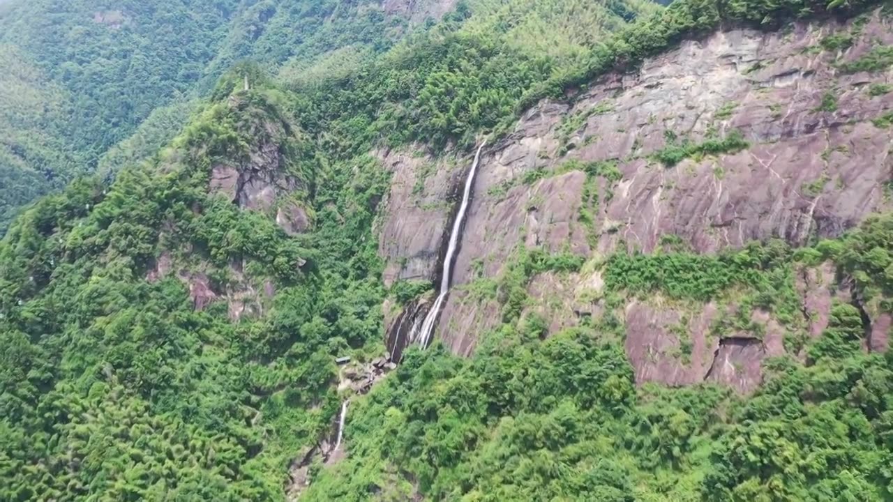 庐山秀峰瀑布航拍视频视频素材