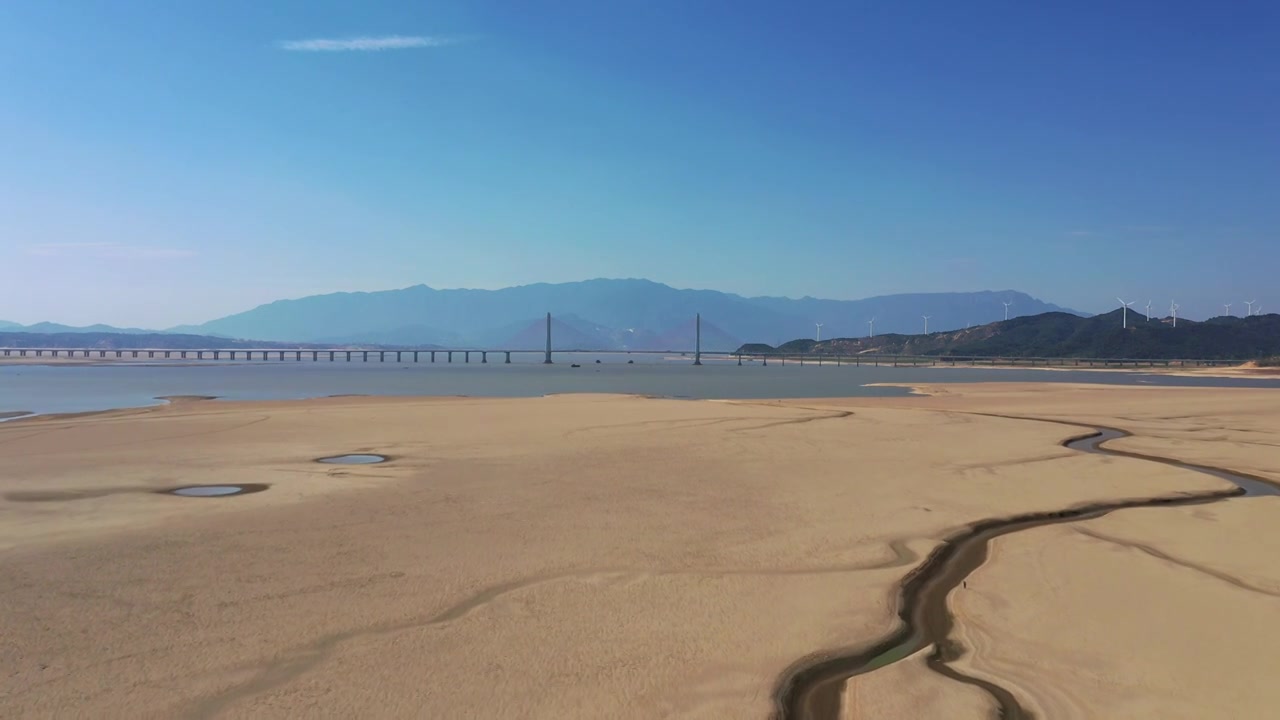 鄱阳湖枯水期场景航拍视频视频素材