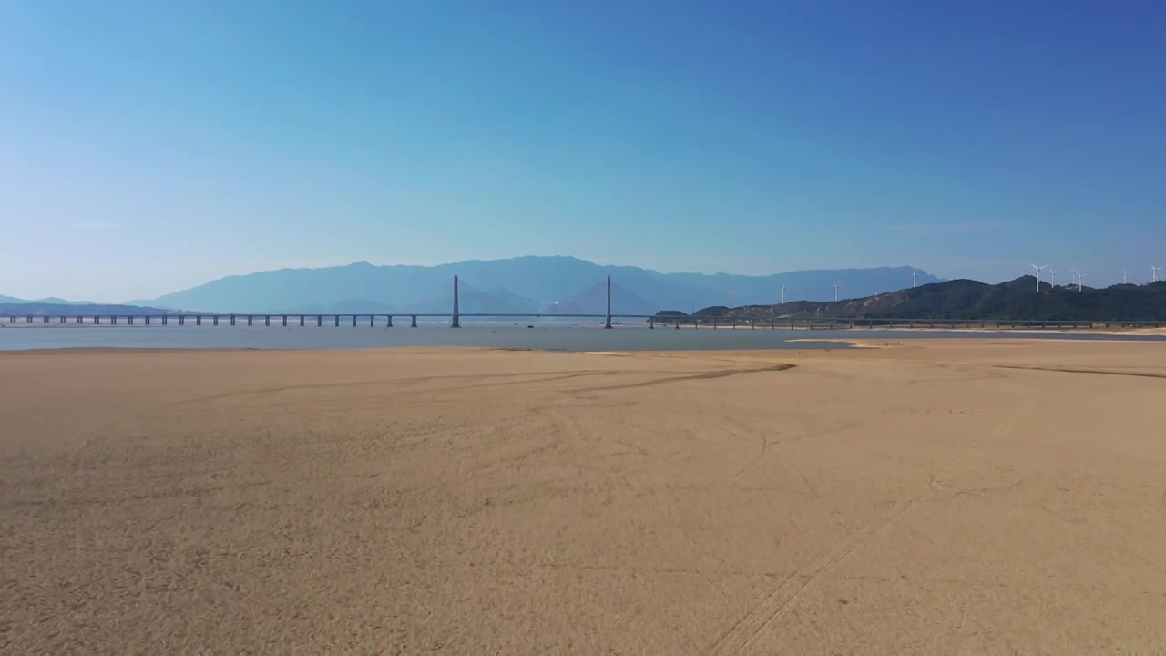 鄱阳湖秋天枯水期景观航拍视频视频素材