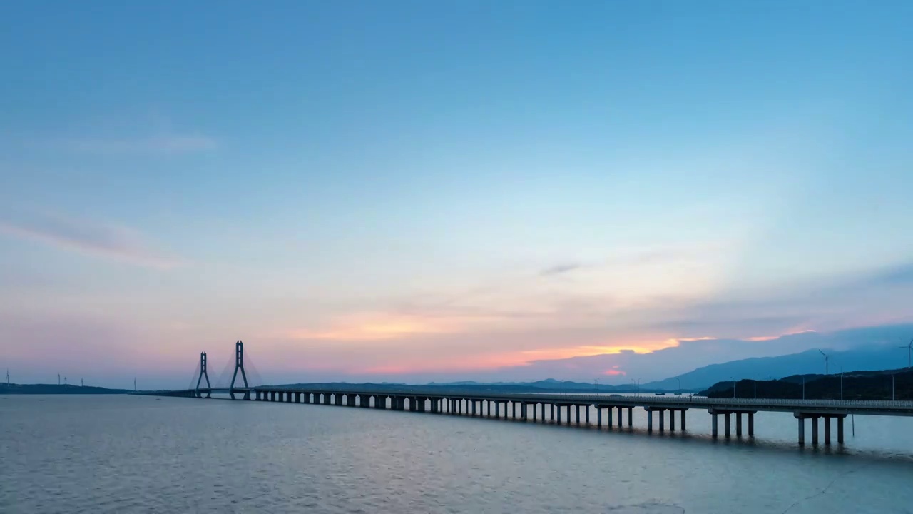 鄱阳湖二桥傍晚延时视频素材