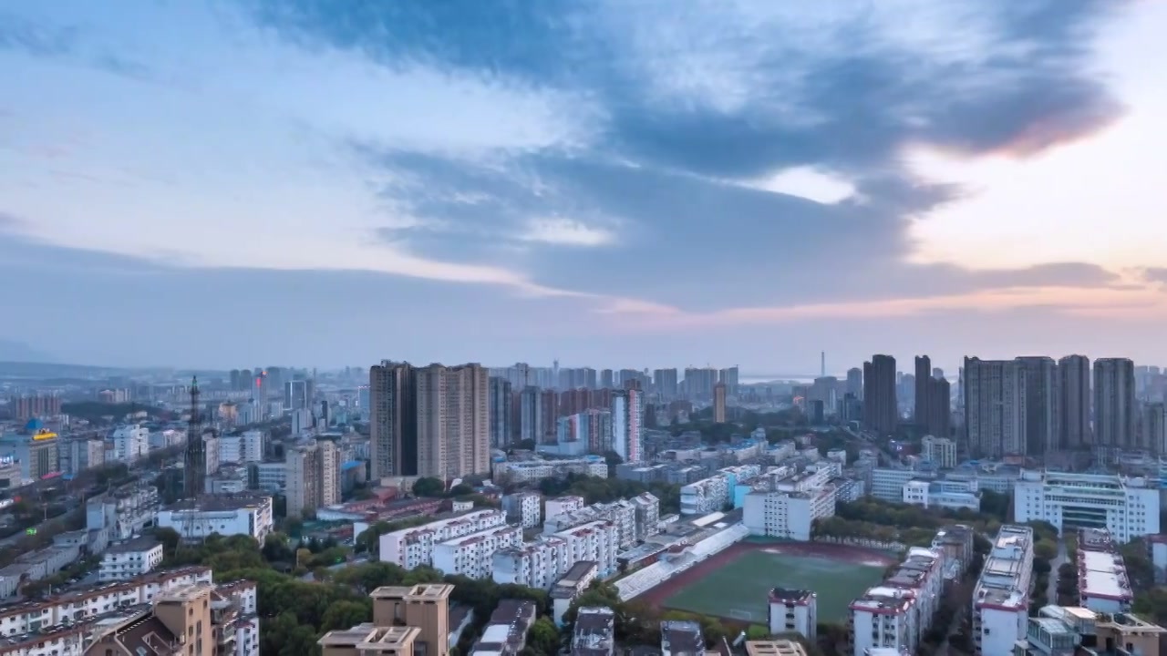 九江城市景观黄昏滑轨延时视频素材